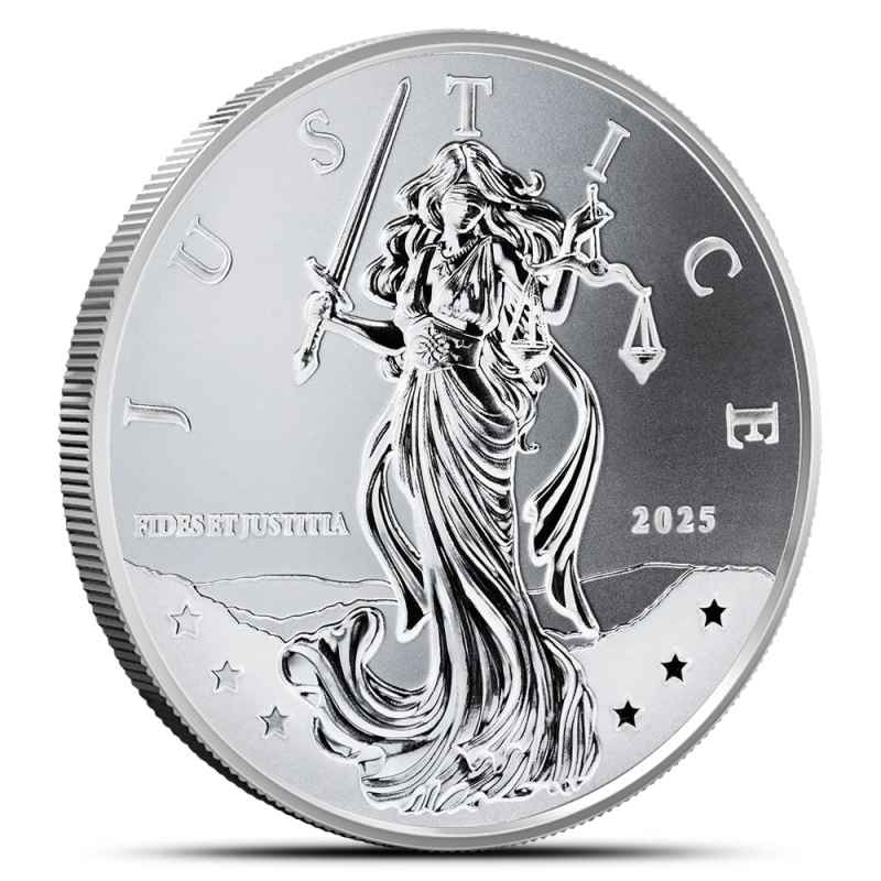2025 1 oz Niue Silver Lady Justice Coin (Alpha Strike, BU) l JM