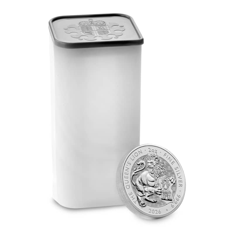 2026 2 oz British Silver Tudor Beasts Queen's Lion Tubes l JM Bullion™