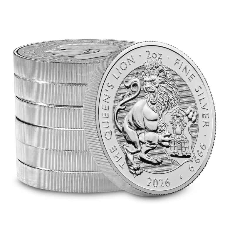 2026 2 oz British Silver Tudor Beasts Queen's Lion Coin (BU) l JM