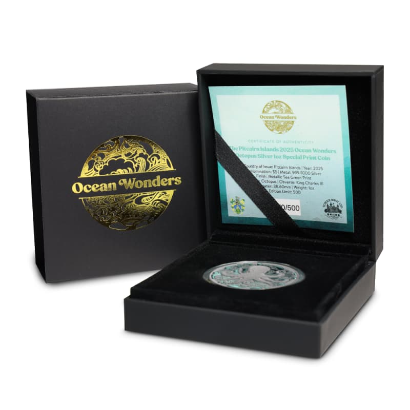 2025 1 oz Colorized Proof Pitcairn Islands Silver Ocean Wonders