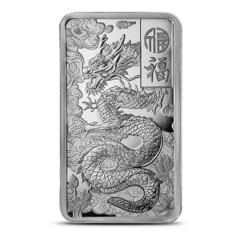 10 oz PAMP Suisse Good Luck Dragon Silver Bar (New w/ Assay) l JM