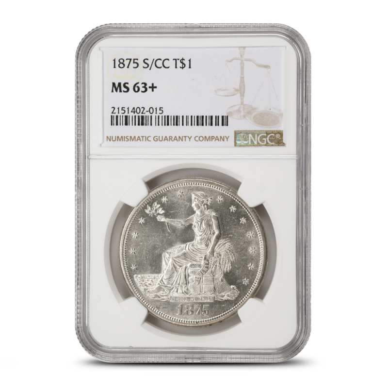 1875-S/CC Trade Dollar Coin NGC MS63+ l JM Bullion™