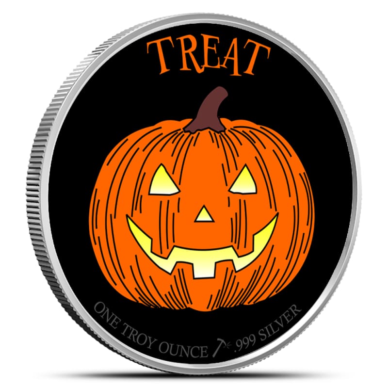 1 oz Colorized Trick or Treat Coin Flip Silver Round l JM Bullion™