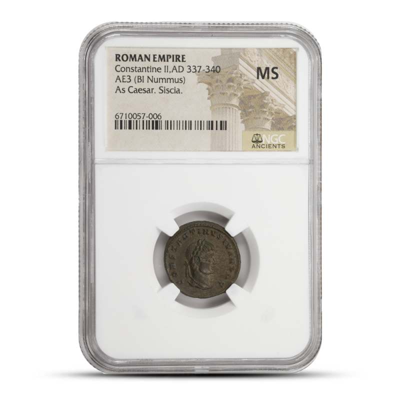超貴重！古代ローマ コンスタンティウス2世 AE4 BI Nummus貨 AU 超貴重！古代ローマ コンスタンティウス2世 AE4 BI Nummus貨 AU
