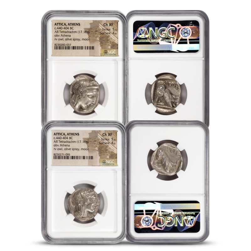 Attica, Athens c.440-404 BC AR Tetradrachm NGC Ch XF Surface 4/5 l