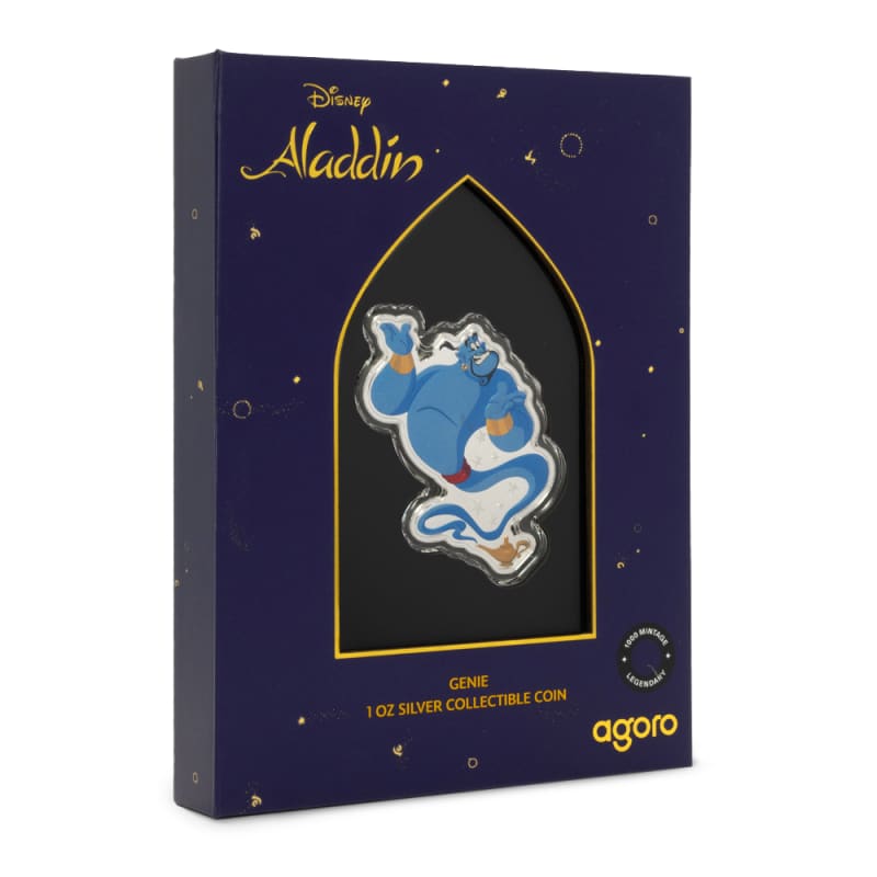 2025 1 oz Proof Colorized Niue Silver Disney Aladdin Genie Coin l