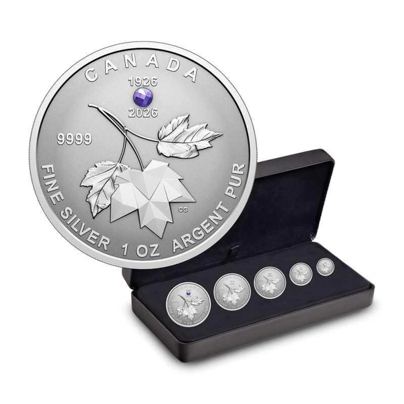 dendenカナダ シルバー 5枚セット 2026 Proof Canadian Silver Maple Leaf Double Effigy 5-Coin Set l