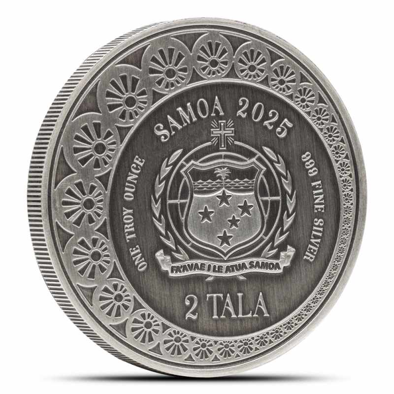 2025 1 oz Antique Samoa Silver Mermaid and Pearl Coin l JM Bullion™