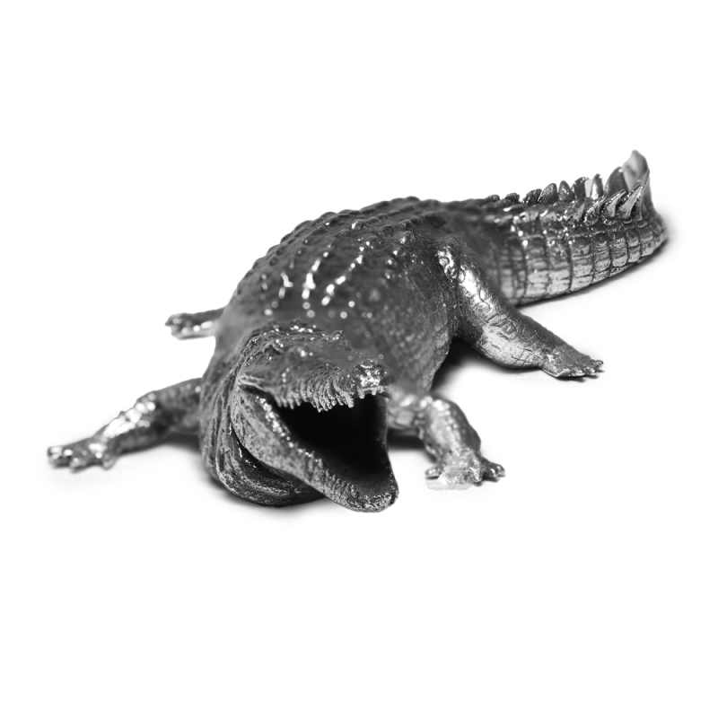 3 oz Antique Finish Crocodile Silver Statue l JM Bullion™