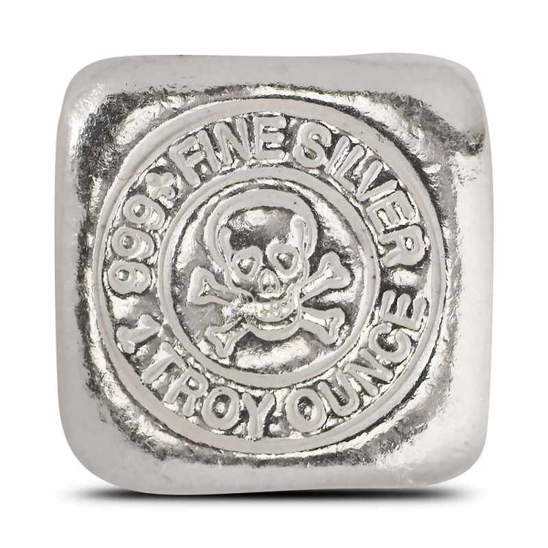 1 oz Atlantis Skull and Crossbones Silver Squares l JM Bullion™