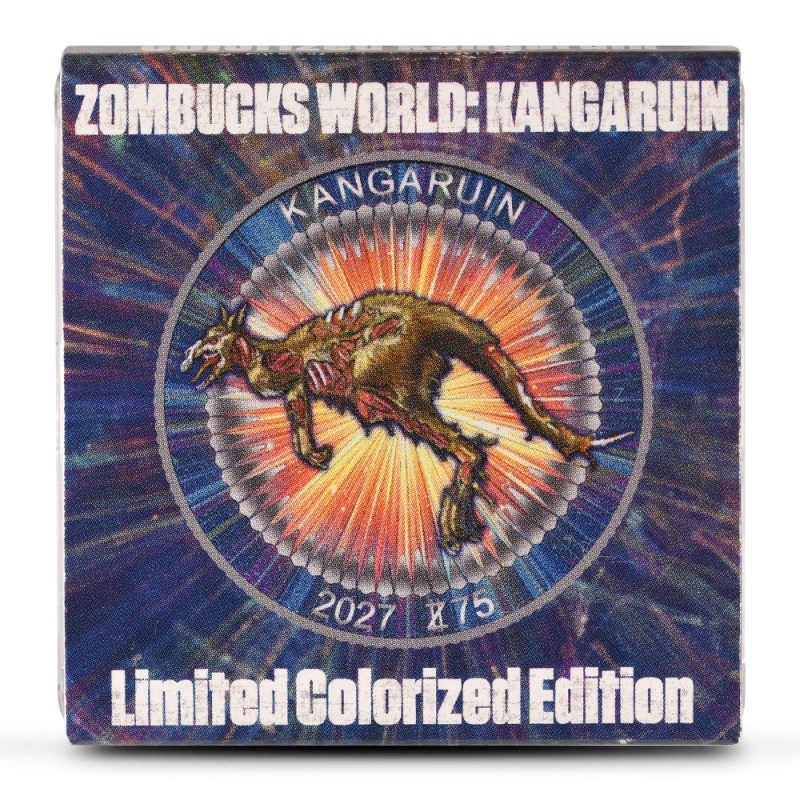 1 oz Colorized Zombucks World Kangaruin Silver Round (New) l JM