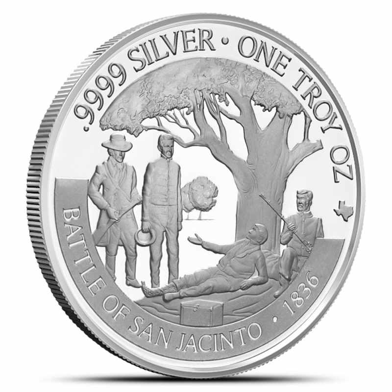 2023 1 oz Texas Mint Silver Revolution Series San Jacinto Round l