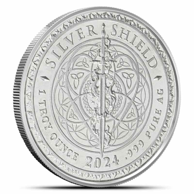 1 oz Rising Virtues Silver Shield Round (New) l JM Bullion™