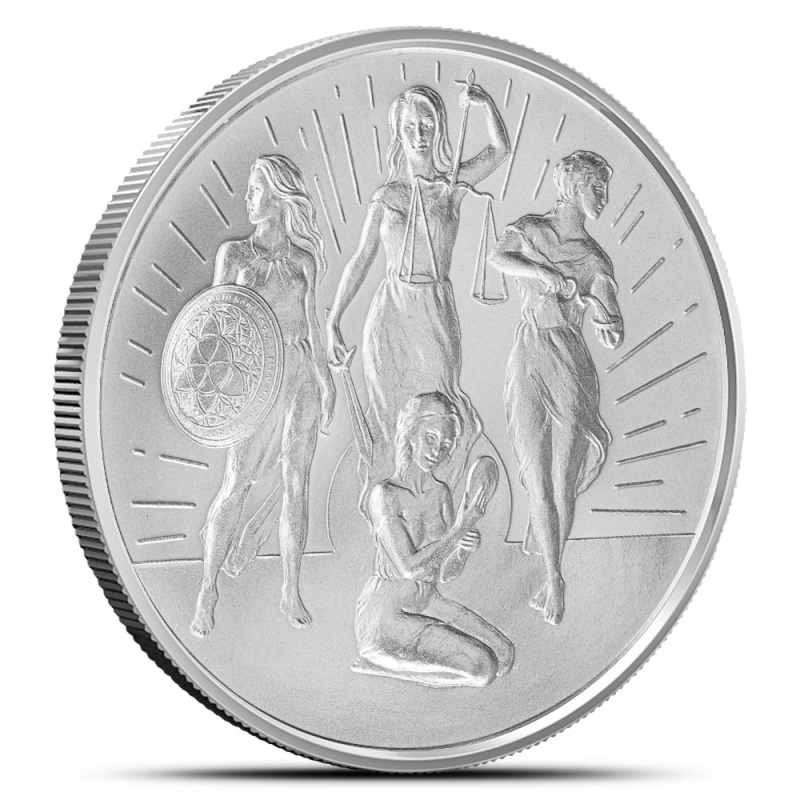 1 oz Rising Virtues Silver Shield Round (New) l JM Bullion™