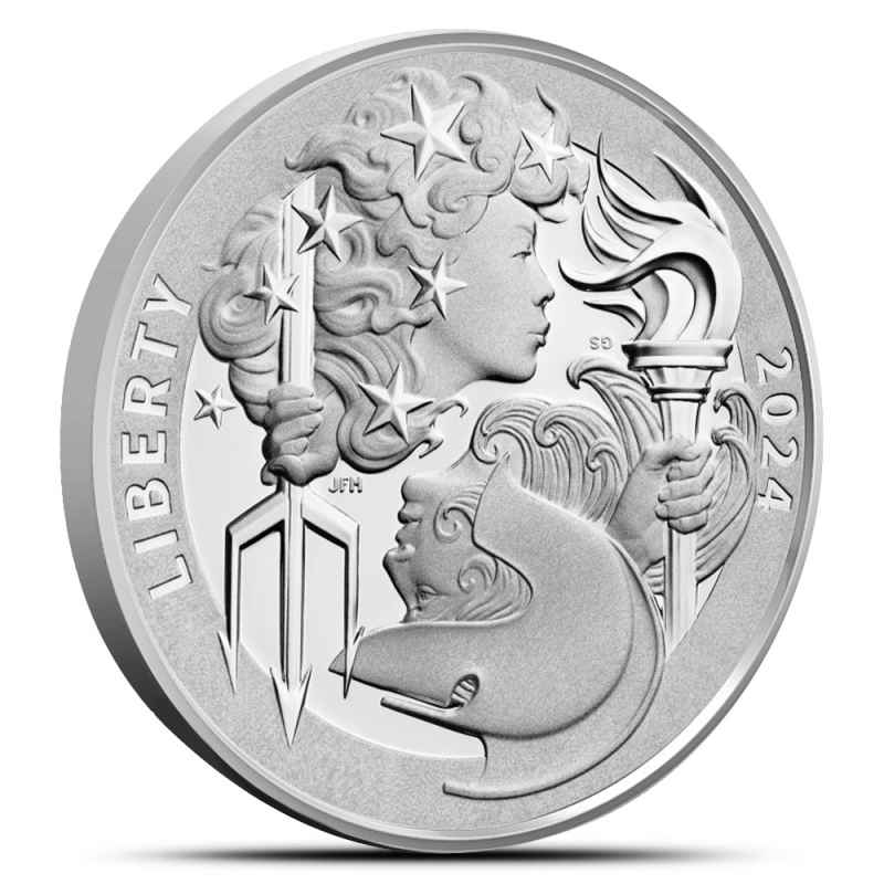 純銀　2024 アメリカ　リバティ 2024 1 oz Proof US Mint Liberty & Britannia Silver Medal l JM Bullion™