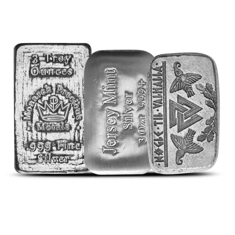 3 oz Silver (Varied Condition, Any Mint, Various Forms) l JM Bullion™