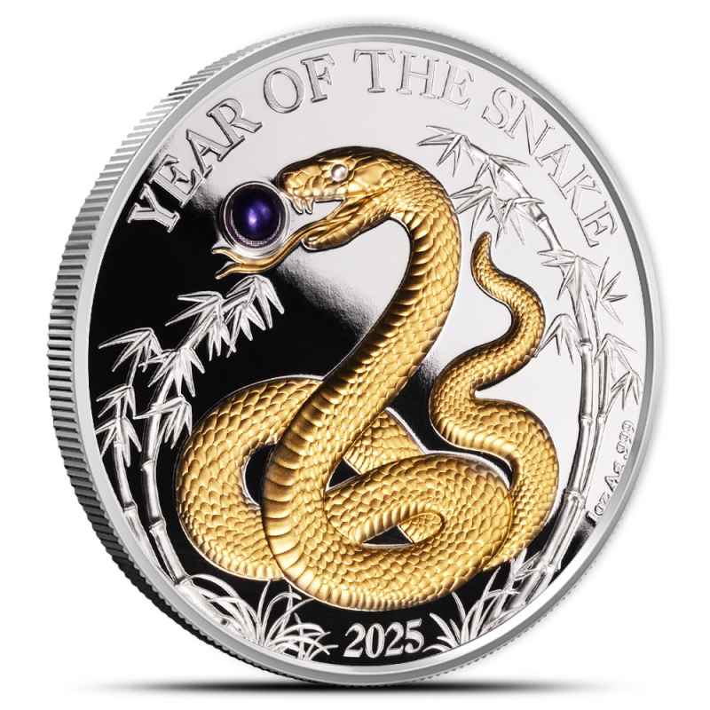 2025 1 oz Proof Vanuatu Silver With Pearl Year of the Snake Coin l