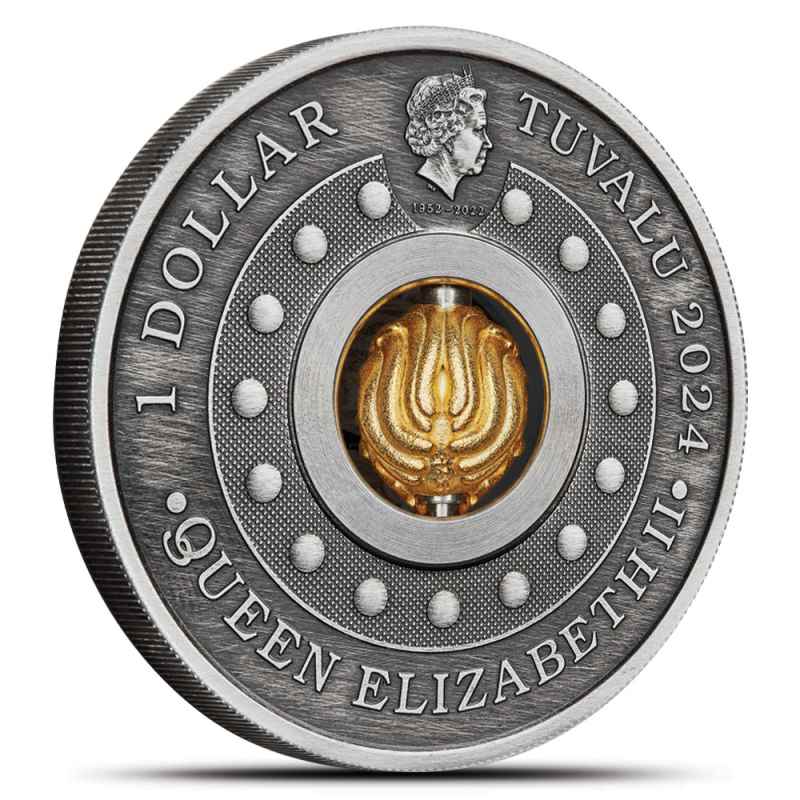 2024 Tuvalu Year of the Dragon Rotating Charm Silver Coin l JM