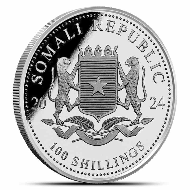 2024 1 oz Somalia Silver African Wildlife Leopard Coin (BU) l JM