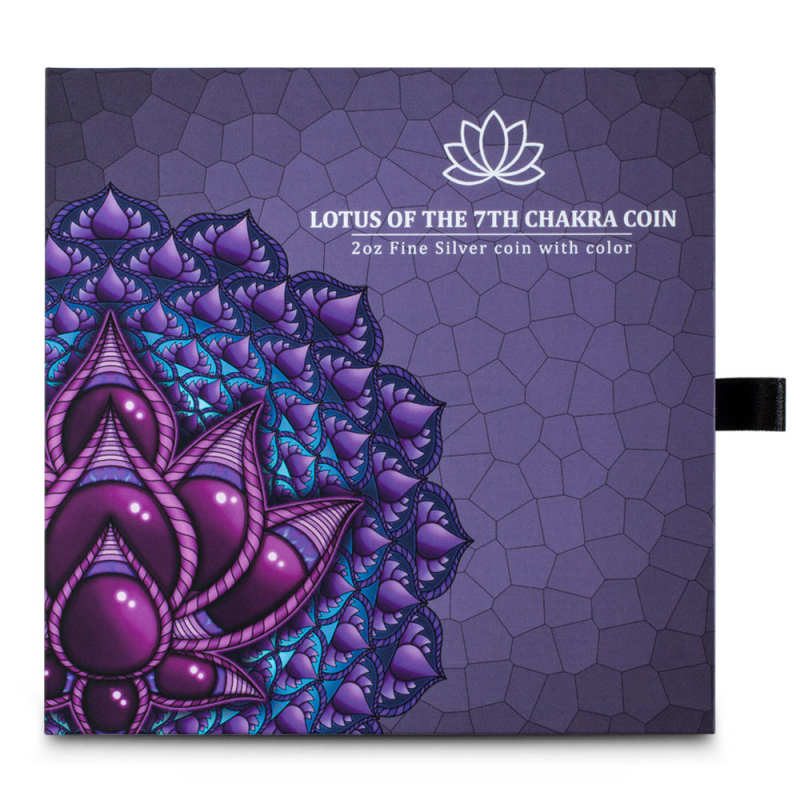 2024 Colorized Solomon Islands Silver Lotus of the 7th Chakra Coin