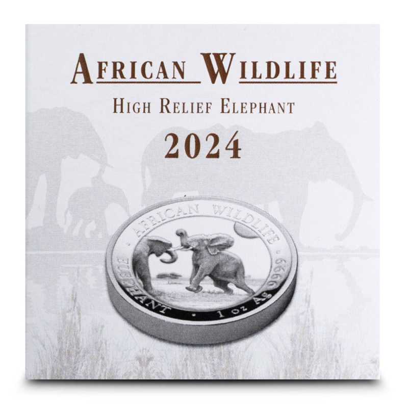 2024 1 oz Proof Somalia Silver Elephant Coin (High Relief) l JM