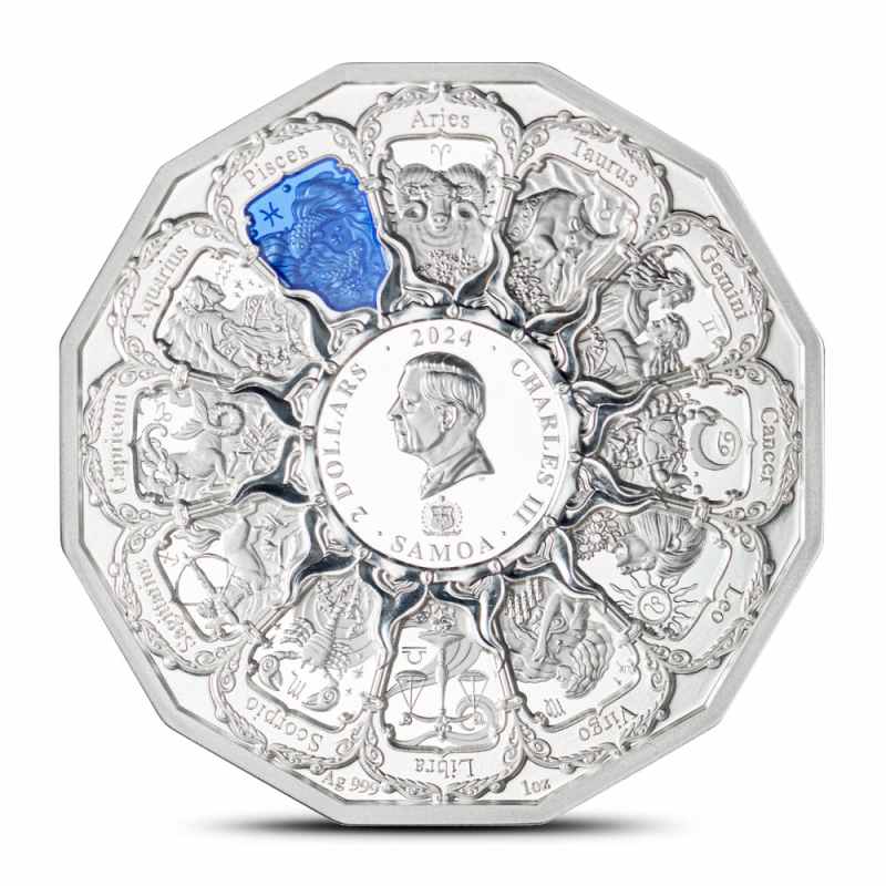 2024 Proof Samoa Silver Archangel in the Zodiac Pisces VS