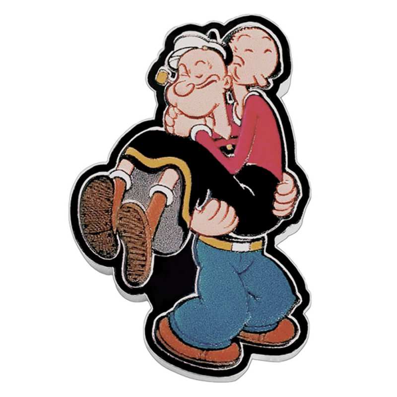2024 1 oz Proof Samoa Silver Popeye & Olive Oyl Shaped Coin l JM
