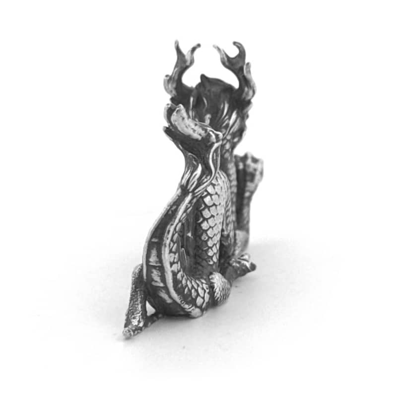 1 oz Antique Finish Good Luck Dragon Silver Statue l JM Bullion™