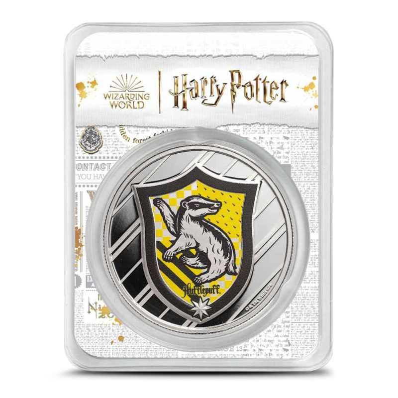 1 oz Colorized Harry Potter Houses Hufflepuff Silver Round l JM