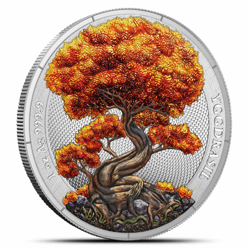 2025 1 oz Colorized Germania Yggdrasil Autumn Silver Round l JM