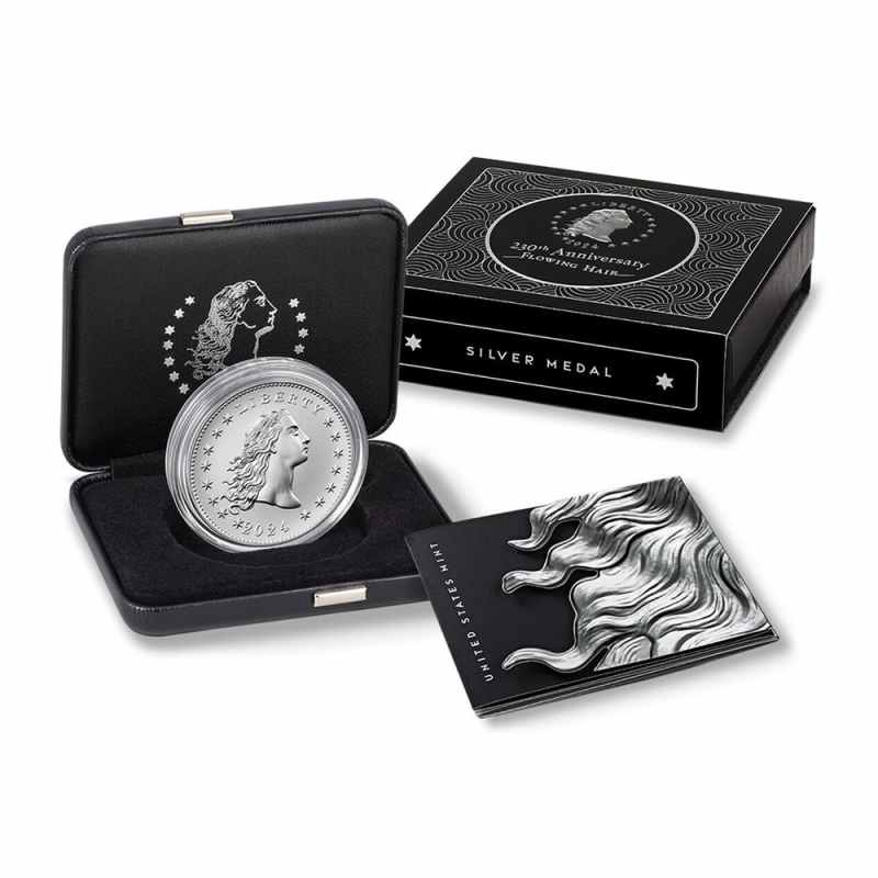 2024 1 oz US Mint 230th Anniversary Flowing Hair Silver Medal l JM