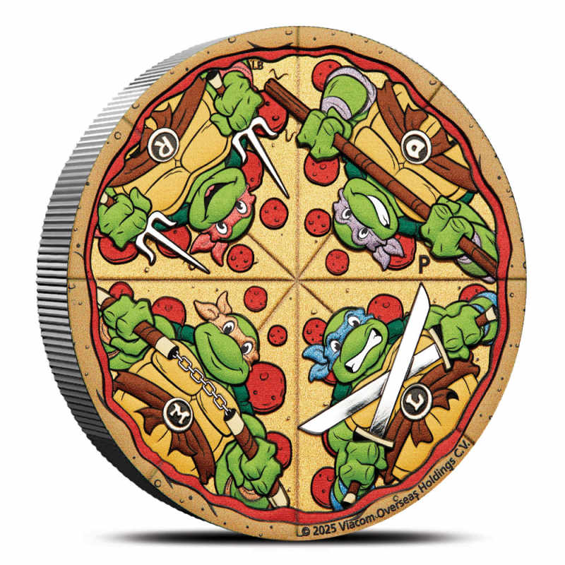 2025 2 oz Colorized Tuvalu Silver TMNT Pizza Coin l JM Bullion™