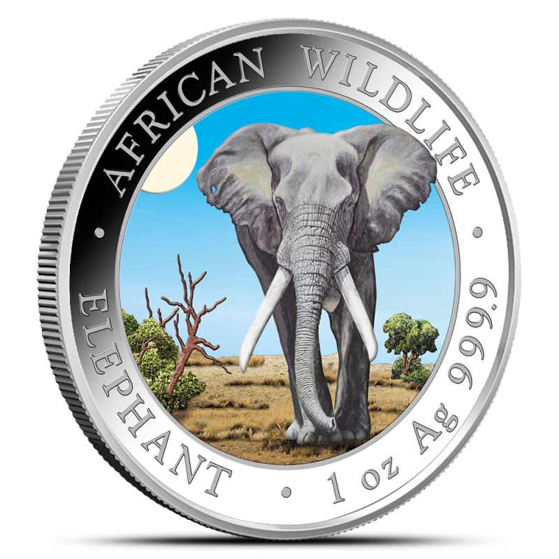 2025 1 oz Somalia Silver Elephant Day and Night Two-Coin Set l JM