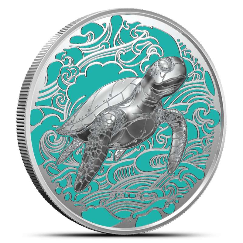 2025 1 oz Colorized Proof Pitcairn Islands Silver Ocean Wonders