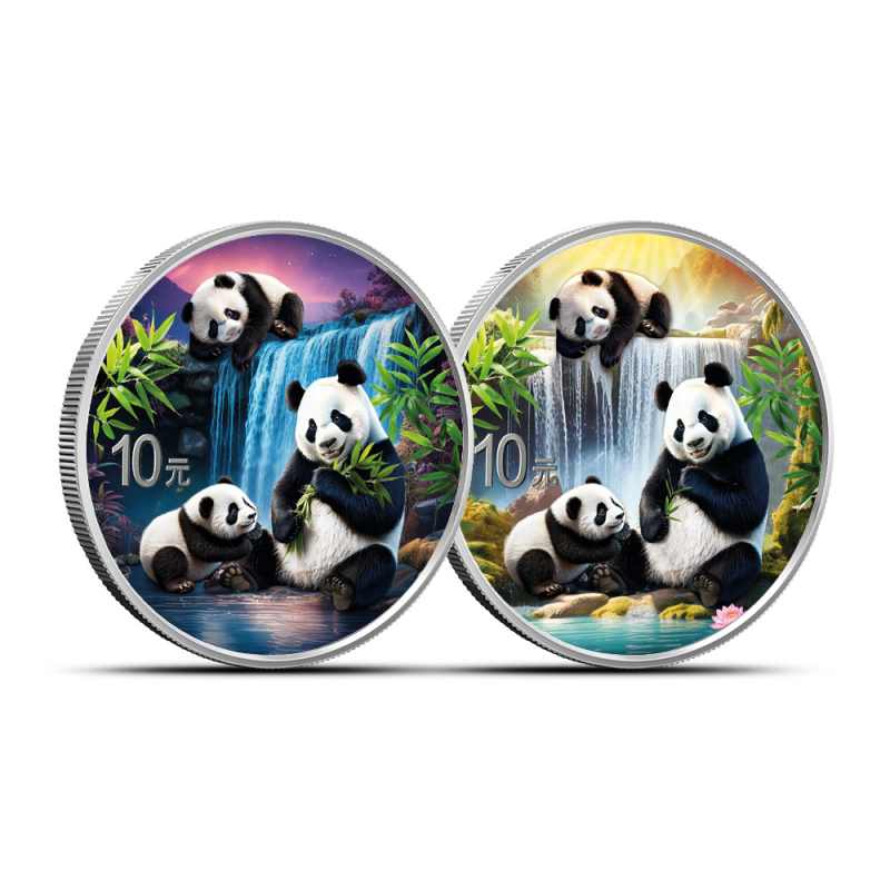 2025 30 Gram Chinese Silver Panda Day and Night Two-Coin Set l JM