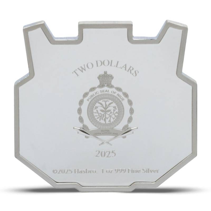 2025 Proof Colorized Niue Silver Grimlock Transformers Head Shaped