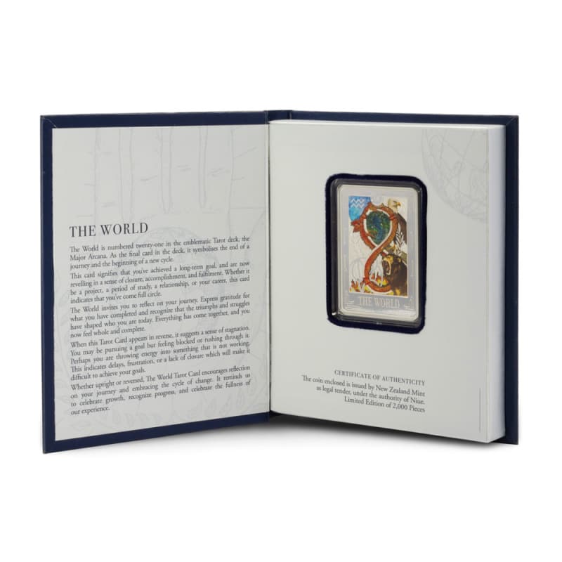 2025 1 oz Colorized Niue Silver Tarot Cards The World Coin l JM