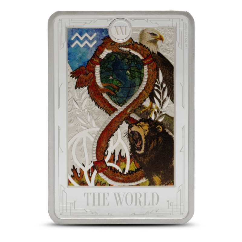 2025 1 oz Colorized Niue Silver Tarot Cards The World Coin l JM