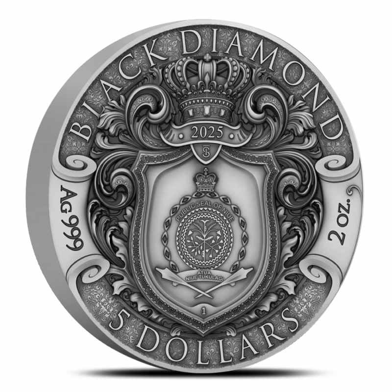 2025 2 oz Antique Niue Silver Black Diamond Coin l JM Bullion™