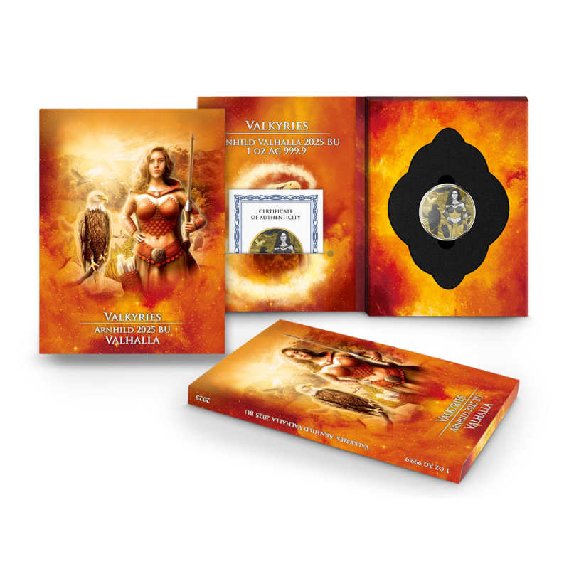 2025 1 oz Germania Valkyries Arnhild Silver Round (Gilded) l JM