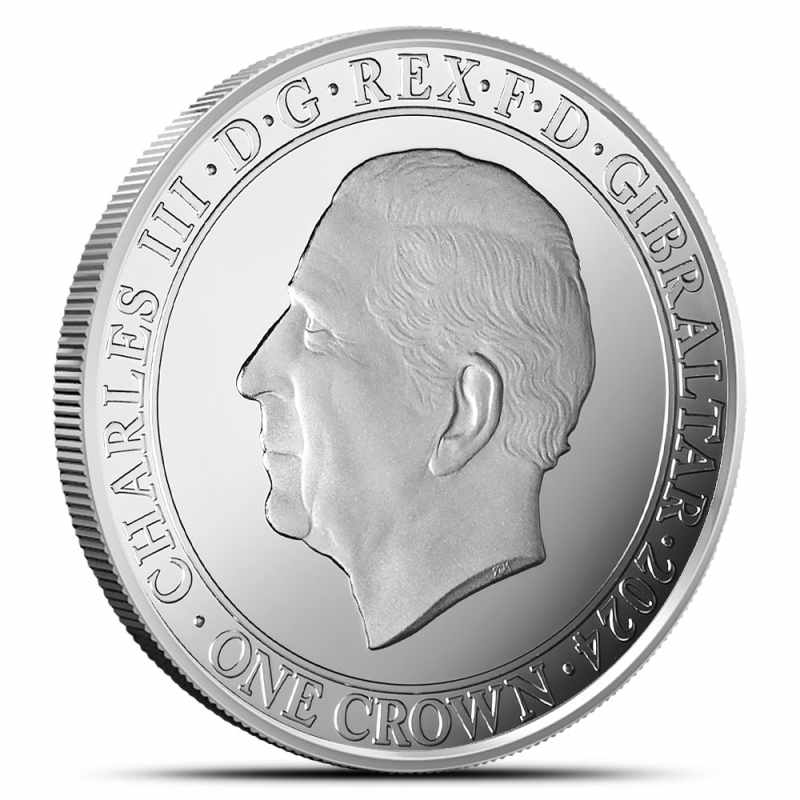 2024 1 oz Proof Gibraltar Silver One Crown Penny Red Coin l JM