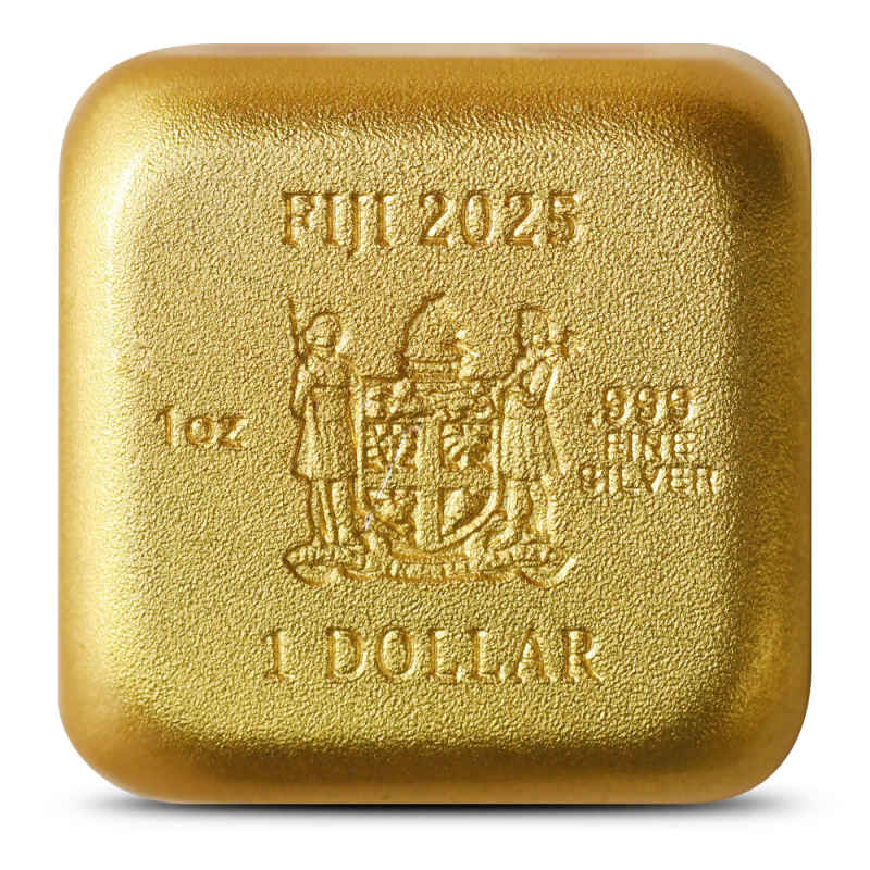 2025 1 oz Fiji Silver Year of the Snake Dice Coin (Gilded) l JM