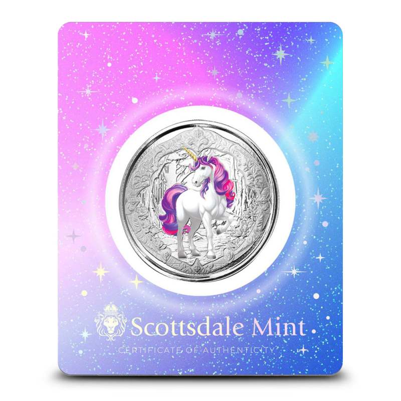 2024 1 oz Colorized Fiji Silver Veloria Unicorn Coin (BU) l JM