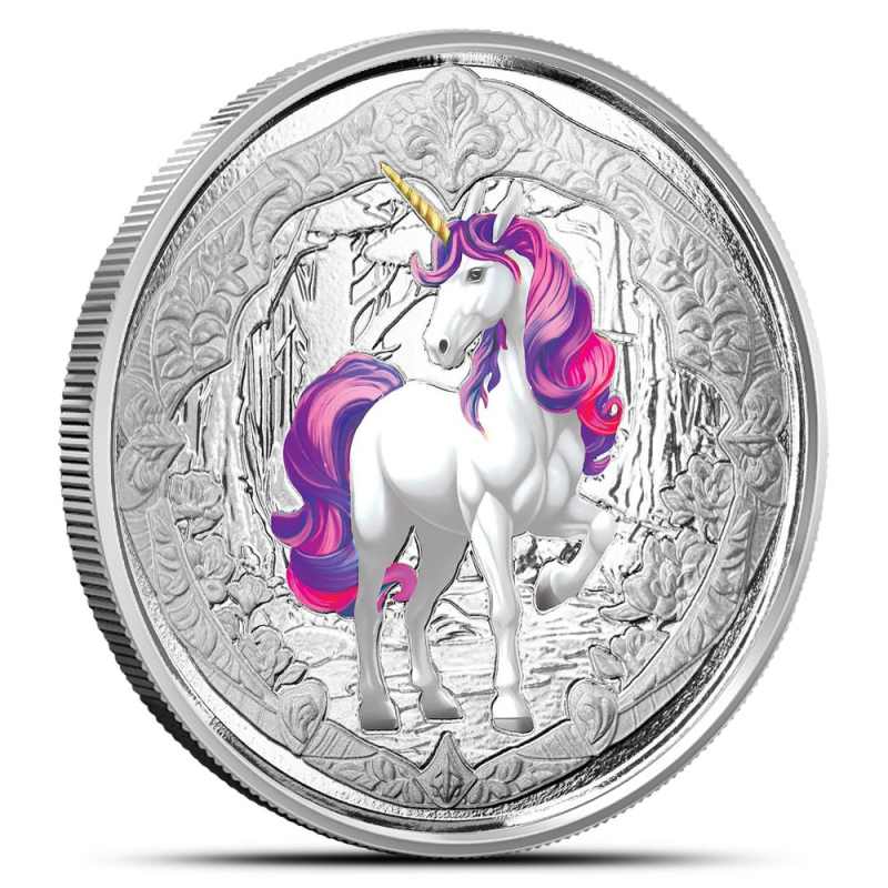 2024 1 oz Colorized Fiji Silver Veloria Unicorn Coin (BU) l JM