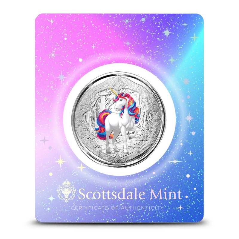 2024 1 oz Colorized Fiji Silver Blossom Unicorn Coin (BU) l JM