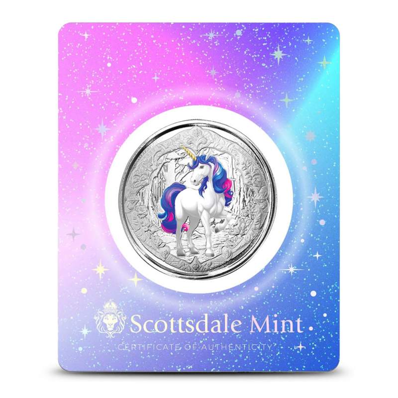 2024 1 oz Colorized Fiji Silver Azurea Unicorn Coin (BU) l JM Bullion™