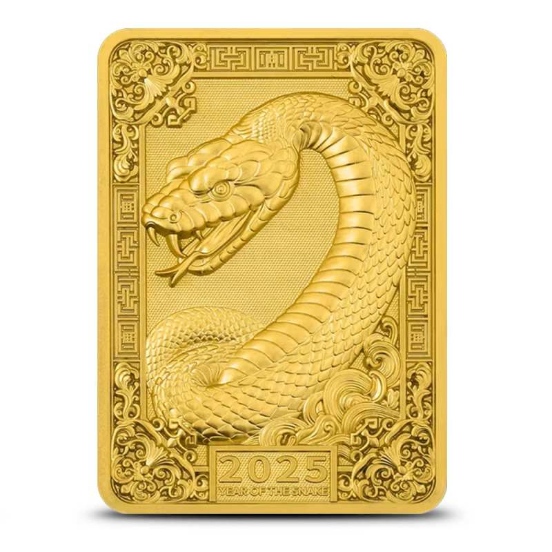 2025 1 oz Fiji Silver Snake Rectangular Coin (Gilded) l JM Bullion™