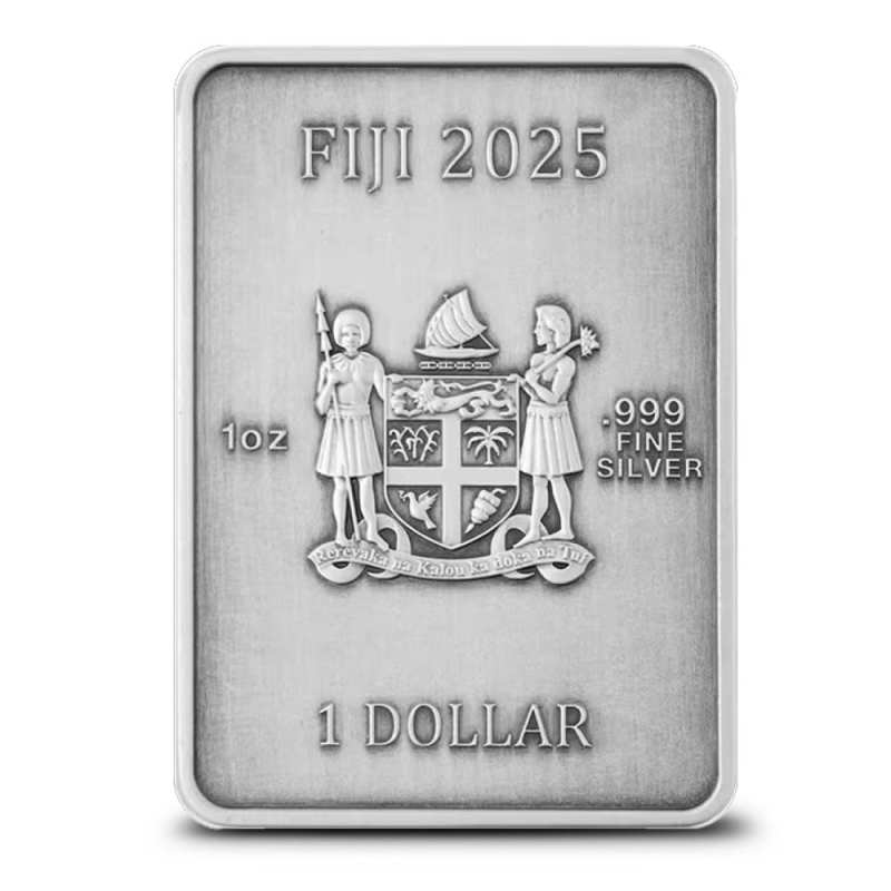 2025 1 oz Antique Fiji Silver Snake Rectangular Coin l JM Bullion™