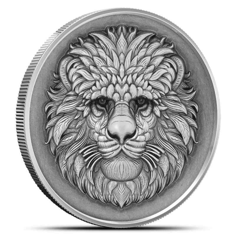 2025 1 oz Antique Fiji Silver Lion Head 3D Coin l JM Bullion™