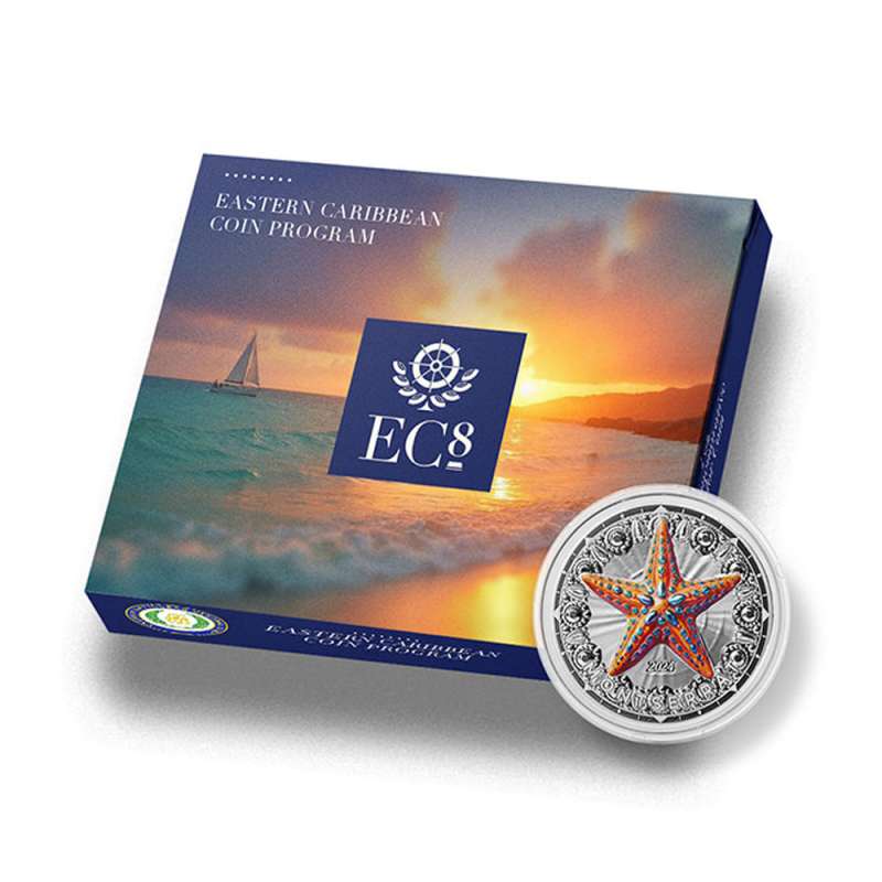 2024 1 oz Colorized EC8 Silver Montserrat Starfish Coin l JM Bullion™